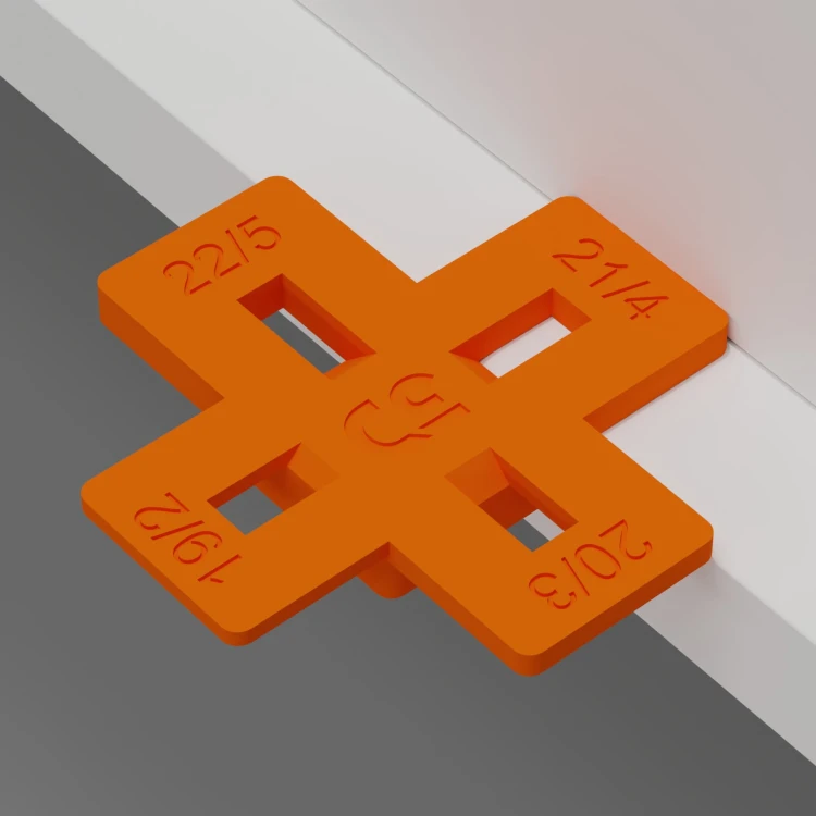 Przymiar szczelinowy 2-5mm z PETG z widocznym okienkiem inspekcyjnym do kontroli blendy