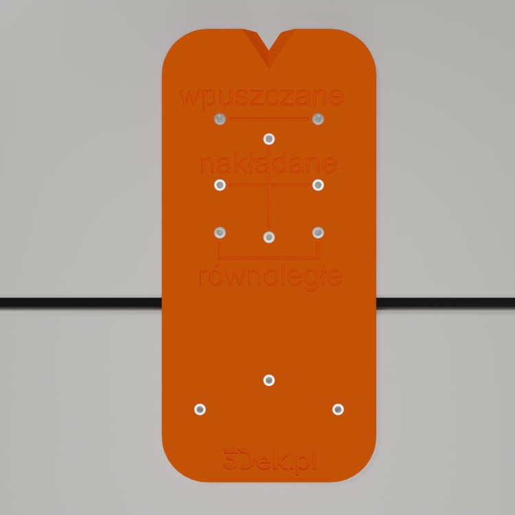 szablon do prowadników zawiasów meblowych, nakładane, wpuszczane, równoległe stalowe tuleje fi2mm.jpg